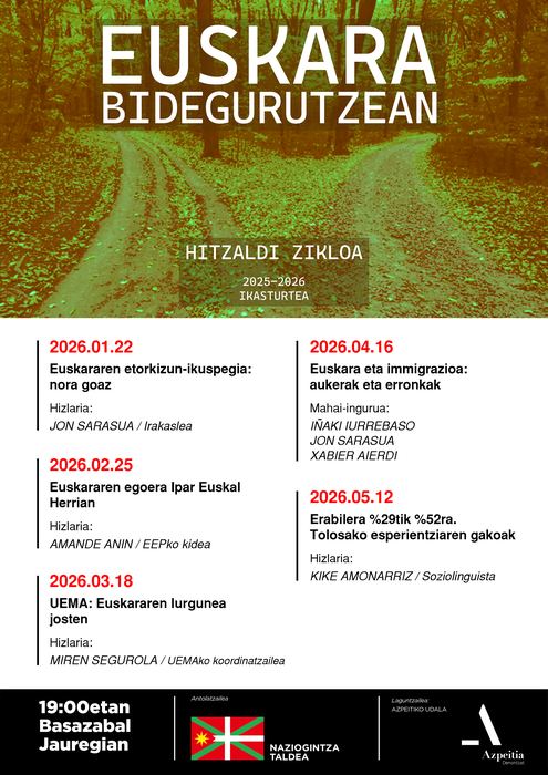 Hitzaldia: 'Euskararen egoera Ipar Euskal Herrian'