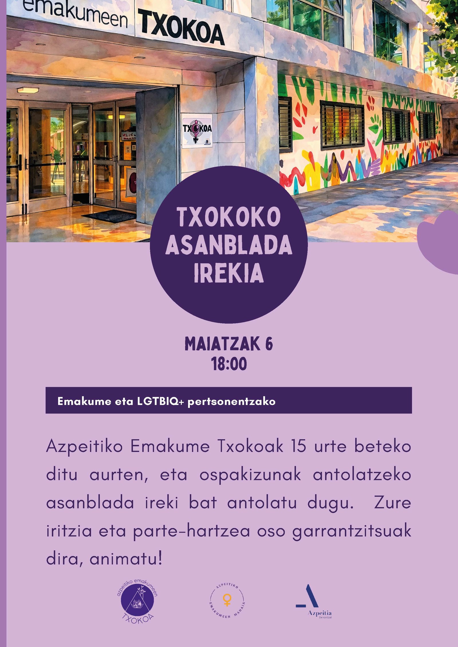 Emakume Txokoaren 15. urteurrena prestatzeko batzarra