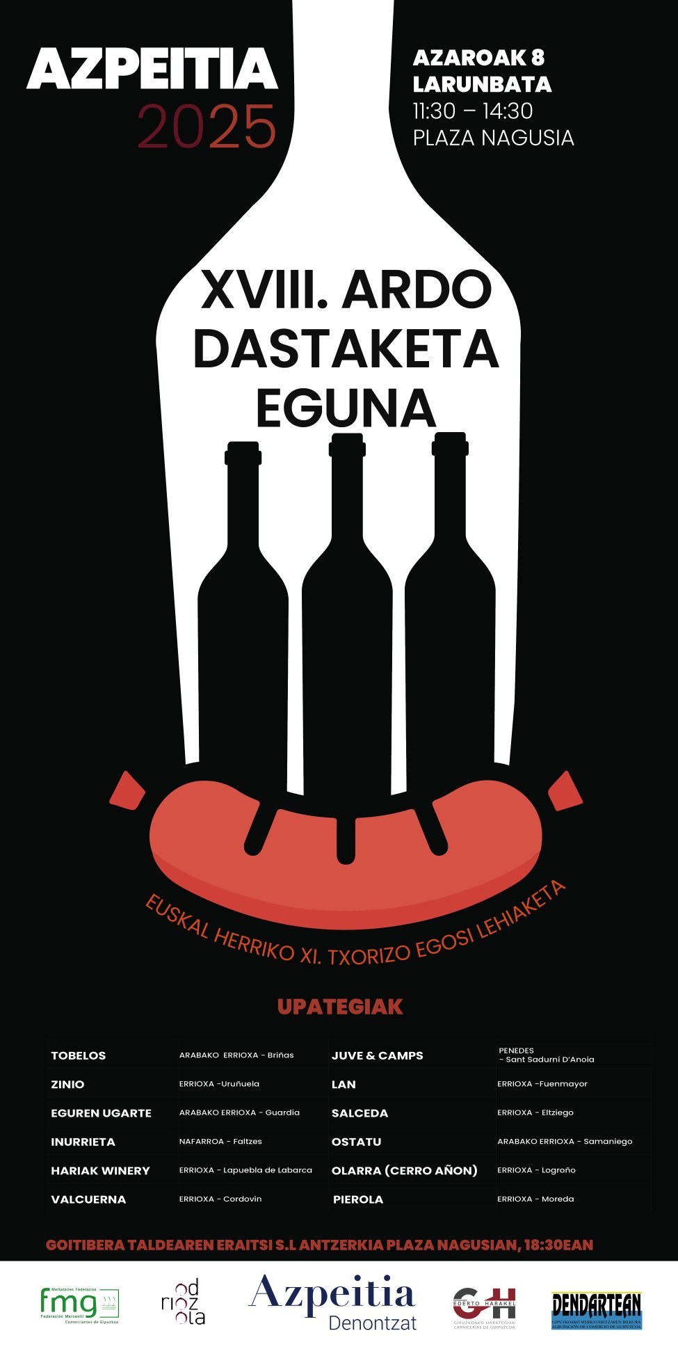 XVIII. Ardo Dastaketa Eguna eta XI. Euskal Herriko Txorizo Egosi Lehiaketa