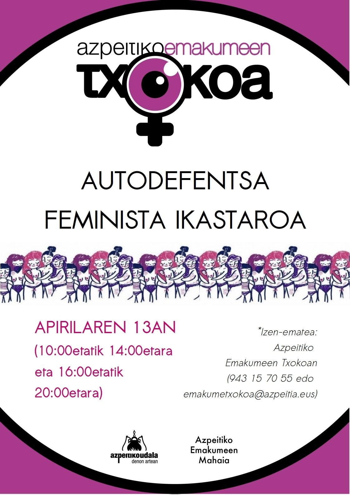 Autodefentsa feminista ikastaroa izango da larunbatean, Emakume Txokoan