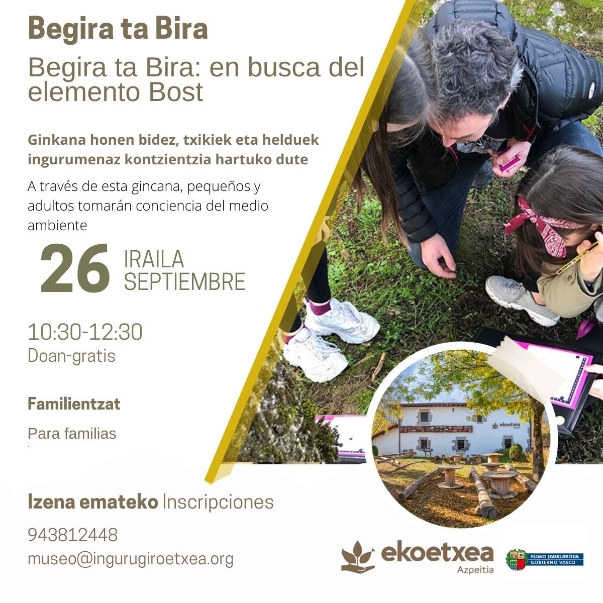 'Begira ta bira' ginkana egingo da igandean, familian ingurumenaz kontzientzia hartzeko