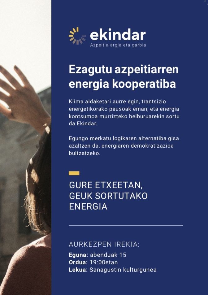 Gaur, 19:00etan, aurkeztuko da Ekindar Gaur, 19:00etan, aurkeztuko da Ekindar