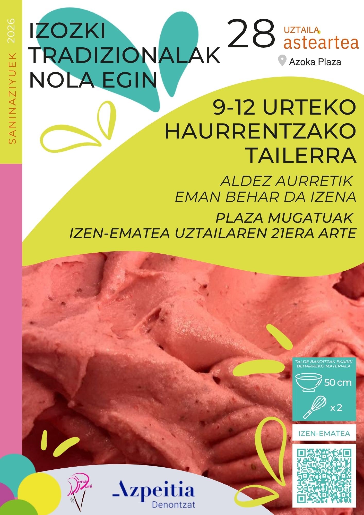 Izozki tradizionalen tailerra antolatu du udalak haurrentzat