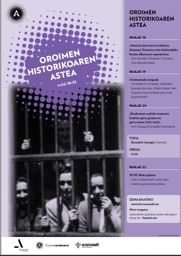 Oroimen Historikoaren Astea izango da datorren astean