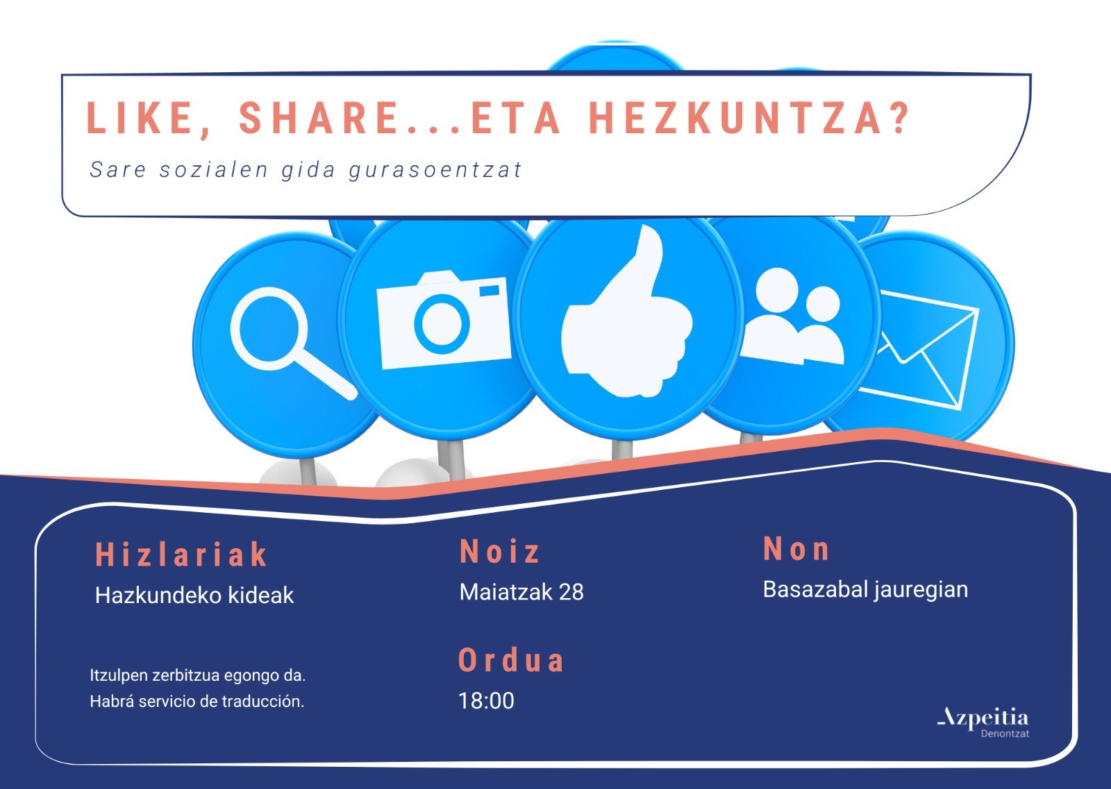 Sare sozialei buruzko gida, gurasoentzako hitzaldi batean