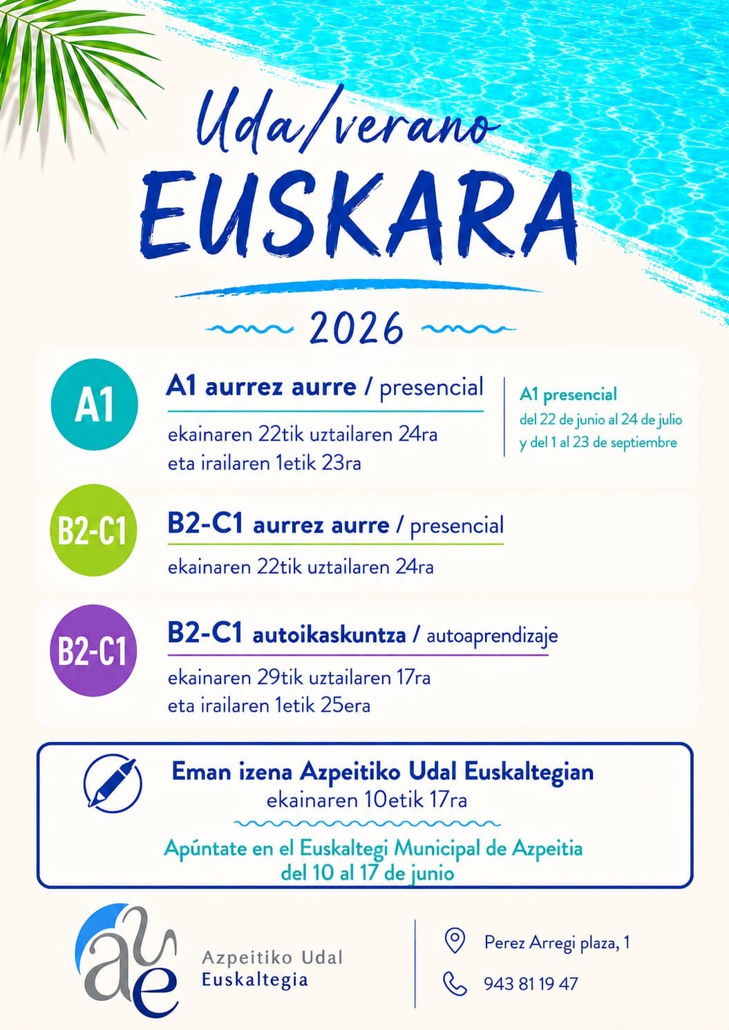 Udan ere, jarraitu euskara ikasten