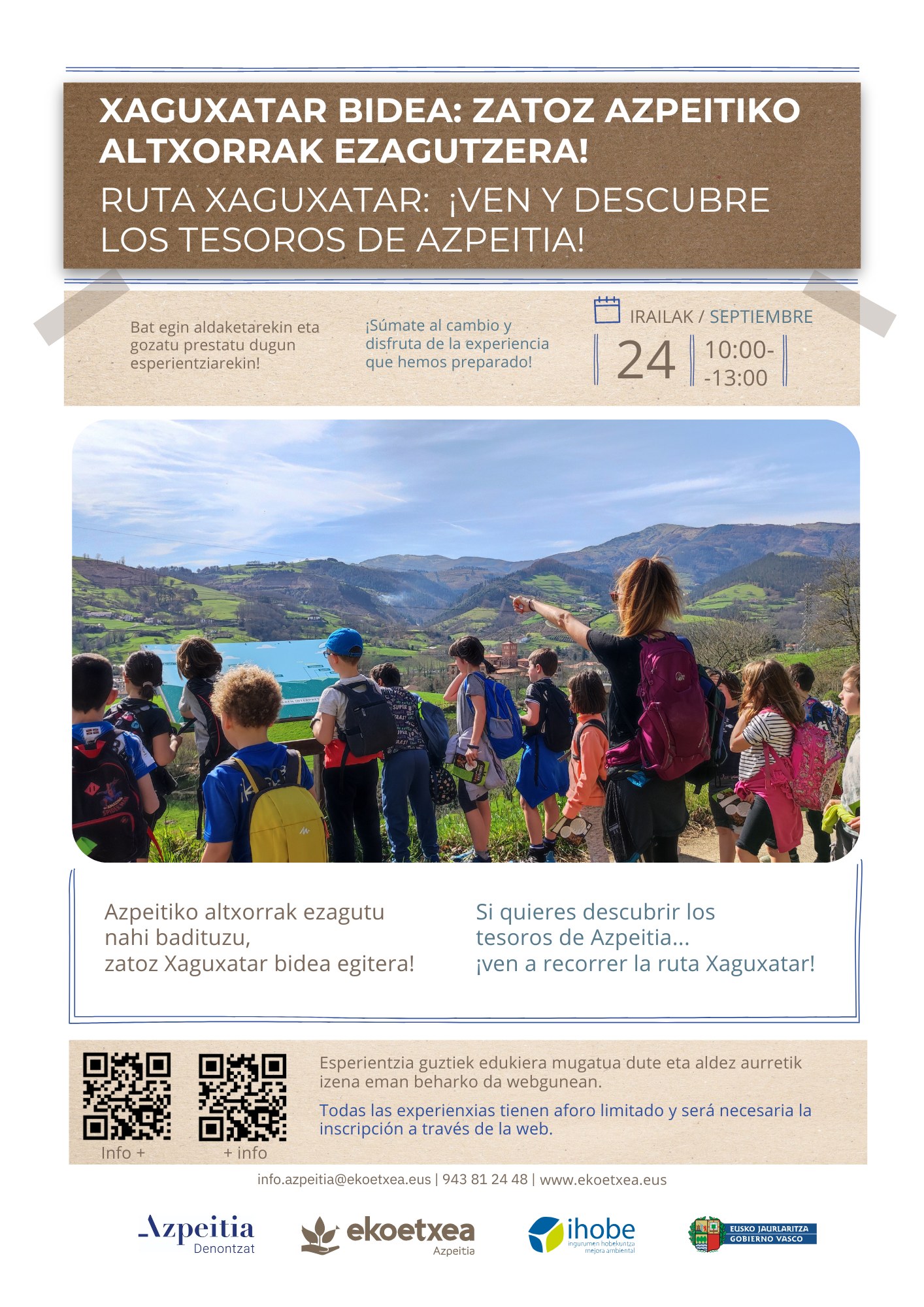 Xaguxatarren ibilbidea egiteko irteera egingo da hilaren 24an